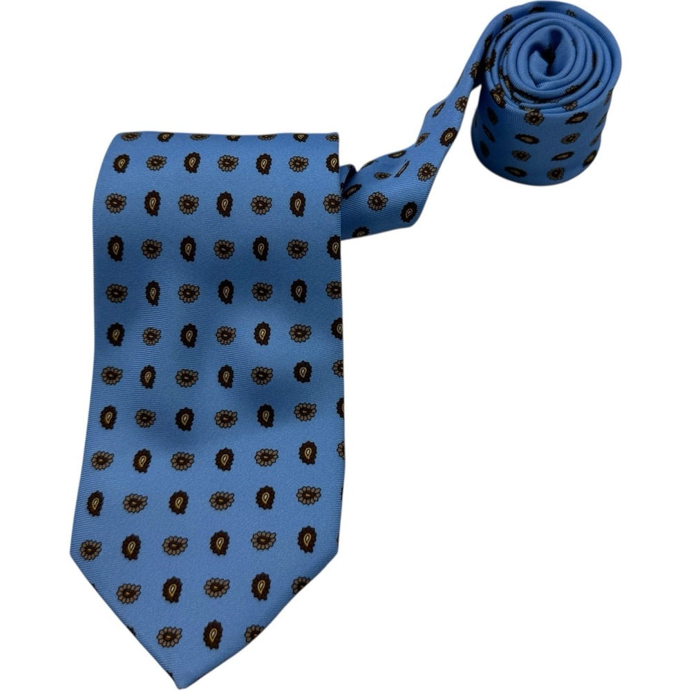 Gitman‎ Bros Blue Brown Paisley Silk Tie 3"x58" Made in USA Men's LNWOT